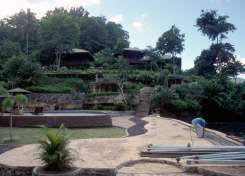 Blick von derJetty auf die Bungalows